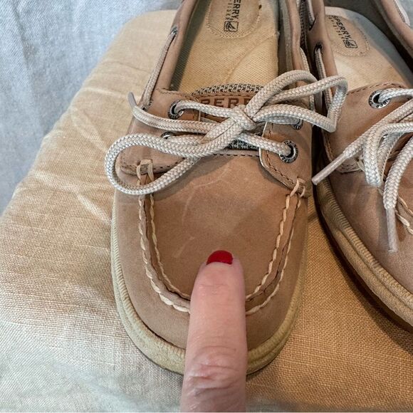 Sperry Top Sider Leather Boat Shoe Size 6 Mesh Side Cushioned - Picture 6 of 11